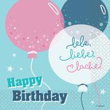 Javoli Servetten "Gefeliciteerd met je verjaardag Lebe, Liebe, Lache" 16-pack 33x33 cm