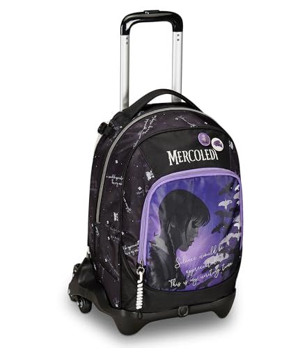 Seven schooltrolley Jack met 3 wielen, woensdag – Be The Strange You Want To, zwart en paars