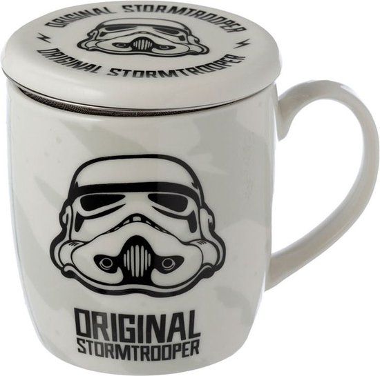 Puckator The Original Stormtrooper - Porselein Mok met Thee Infuser & Deksel - 350ml
