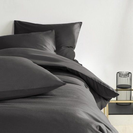 De Witte Lietaer dekbedovertrek Olivia Ebony 200x200/220 - bruin/grijs - katoen