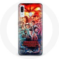 Maniacase Hoesje voor Samsung Galaxy A20 Stranger Things Teaser Seizoen 4 Poster Karakters Art
