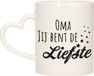 Bellatio Decorations Koffie/Thee Mok voor Oma - Zwart - Hartjes Oor - Keramiek - 300 ml