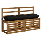 vidaXL - Bankkussen - VIANEN - 100% Polyester - Zwart - 110 x 30 x 12 cm