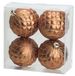 Billiet - Vanlaere 4x Luxe koperen kunststof kerstballen 8 cm