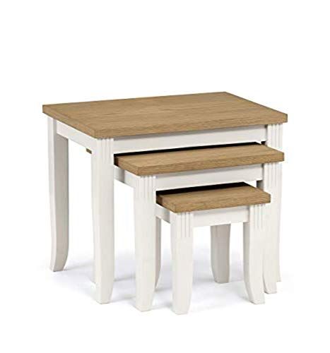 Julian Bowen Nest van Tafels, Teak Olie/Ivoor, 55x40x52 cm