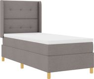 vidaXL Boxspringbed met LED-stripverlichting Taupe 90 x 190 cm Stof