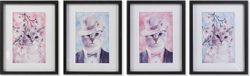 DKD Home Decor Schilderij Katten (35 x 2,5 x 45 cm) (35 x 2 x 45 cm) (2 Stuks)