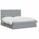 vidaXL LED Opbergbed met Matras Lichtgrijs 160 x 200 cm Stof