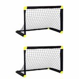 Merkloos / Sans marque Alert Voetbalgoal inklapbaar - 2x - kunststof - 90 x 59 x 61 cm - buitenspeelgoed