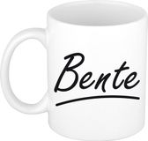 Bellatio Decorations Bente Naam koffiemok - beker - met sierlijke letters - wit