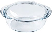 Pyrex Essentials Ovenschaal Rond met Deksel 2,4 liter - Borosilicaatglas - Transparant