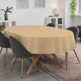 ANRO Tafelkleed Effen linnenlook Beige Ovaal 200x140cm