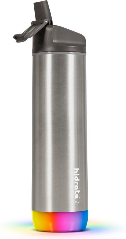 Hidrate Spark Steel Smart Waterfles - 620 ml - Straw - Brushed Stainless Steel