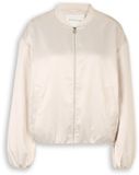 Tom Tailor Blouson en satin avec col bomber Taille M Sand Stone Beige