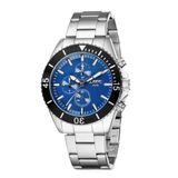 Olympic OL89HSS058 Paul Heren Horloge - Chronograaf - Mineraalglas - Staal - Zilverkleurig - 43 mm breed - Quartz - Vouw/Vlindersluiting