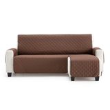 MAXIFUNDAS Beklede hoekzetelhoes rechterarm 200 cm - Extra zachte bankhoes Bruin - Bankhoes met achterbanden - Stoelhoes Protector Sofa model MAUI