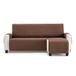 MAXIFUNDAS Beklede hoekzetelhoes rechterarm 200 cm - Extra zachte bankhoes Bruin - Bankhoes met achterbanden - Stoelhoes Protector Sofa model MAUI