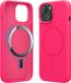 kwmobile Coque de téléphone pour Apple iPhone 15 - Coque avec bords en silicone et dos magnétique compatible MagSafe, en rose fluo