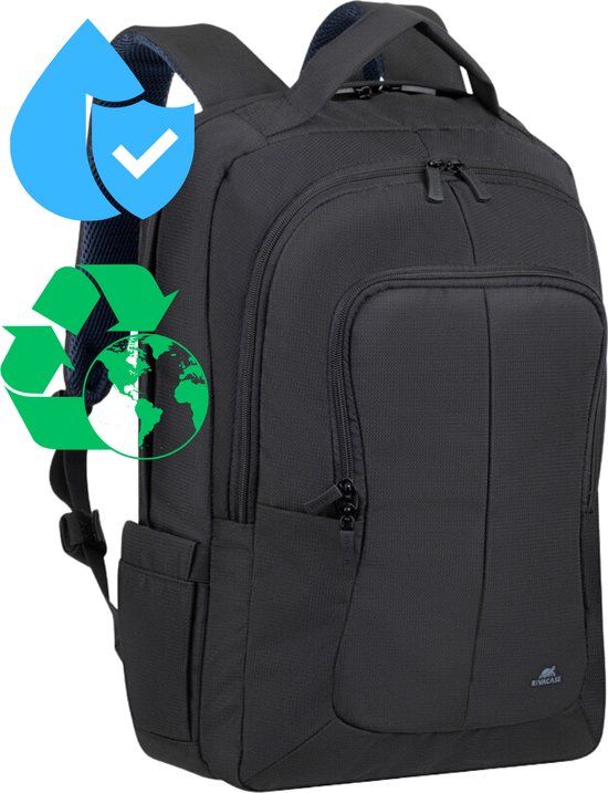 Rivacase Tegel 8460 Rugzak - Zwart - Polyester - 17 inch Laptop - 23L