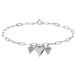 Lucardi - Dames Zilveren armband met hanger - 925 Zilver - Zirkonia - Zilverkleurig - 19 cm