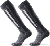 DANISH ENDURANCE Skisokken - Merino Wol - Grijs - Maat 43-47 - 2-pack