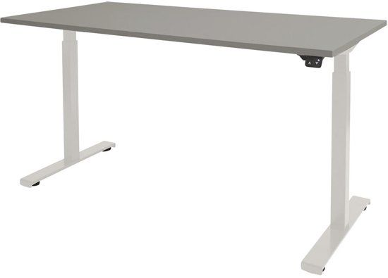Schaffenburg Zit Sta Bureau - Elektrisch 140x80 grijs - wit frame