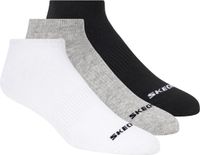 Skechers 3pk Unisex Non Terry No Show Sokken Wit Maat 39-42