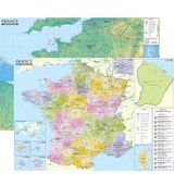 France 1/1.500.000 - carte administrative et physique (sans barres alu) 95 × 67 cm