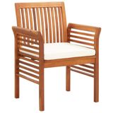 VidaXL Tuinstoel Terras Gecapitonneerde zitting Acaciahout Bruin, Crème