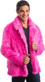 CHAKS - Roze kunstbontjas voor volwassenen - XL