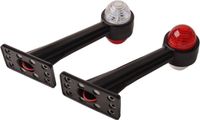 Huismerk Aanhangwagendirect Breedtelicht Rood/Wit licht 19 cm lang in schuine hoek - 2 stuks - links en rechts - LED