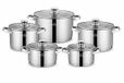 Swiss Haus® EC1010 RVS Pannenset Inductie – 10 Delige Pannen met Deksel – PFAS Vrij - Ovenbestendig tot 260°C – Alle Warmtebronnen – Professionele Kookpannen Set - RVS