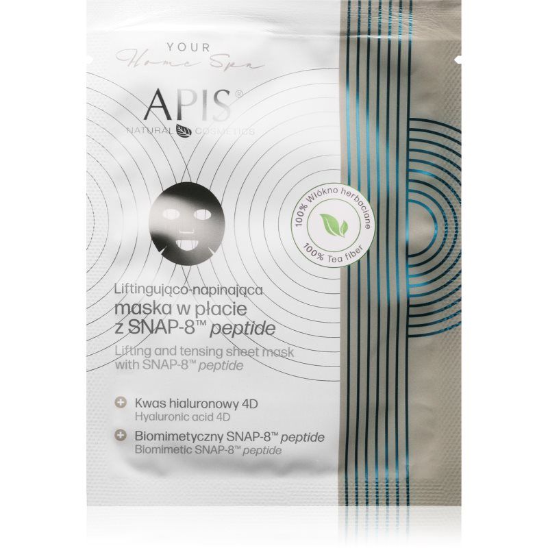 Apis Natural Cosmetics Apis Lifting and Tensing Sheet Mask with SNAP-8 MT Peptide and Green Tea