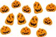 Merkloos Horror raamstickers pompoenen 25 x 25 cm - 3x - Halloween feest decoratie