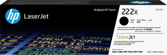 HP 222X originele high-capacity zwarte LaserJet-tonercartridge