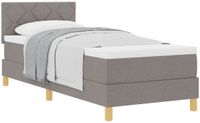 vidaXL Boxspring bed met kussen met hoofdeinde Taupe 100 x 200 cm Stof