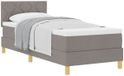 vidaXL Boxspring bed met kussen met hoofdeinde Taupe 100 x 200 cm Stof