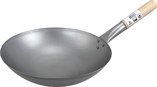 JADE TEMPLE Wok - 30 cm - Koolstofstaal - Ronde houten handgreep