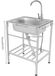 Inox spoelbak - Enkel bassin - Met kraan - Met één gat - Voor montage - Met spatwaterbescherming - Zilverkleurig