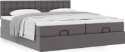 Maison Exclusive - Cadre de lit ottoman avec matelas gris 160x200cm en cuir synthétique