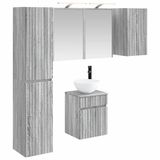 vidaXL Badkamerkast - set - 5 - st - Grijs - Sonoma - Bewerkt - hout