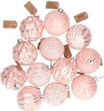 G. Wurm GmbH + Co. Kg 24x Boules de Noël roses en verre avec décoration dorée 8 cm