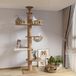 Poteau griffoir Arbre à chat avec tendeur de plafond - Hauteur 240-275 cm - Sisal - Avec hamac et lit pour chat