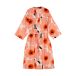 Marimekko Peignoir Unikko L/XL Blanc cassé-corail-orange rouge-charbon