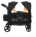 StarTech Kinder Bollerwagen Buggy - Opvouwbare 2-persoons kinderwagen - Zwart