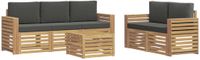 vidaXL Buiten bank set 6 st Wit en antracietkleurig Polyester