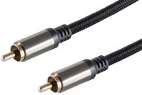 1aTTack.de BlackCotton 1,5 m RCA audio video coaxkabel textielmantel vergulde metalen stekker dubbel afgeschermd voor composietcomponenten S/PDIF