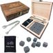 Ibenzoa® Duurzame Whisky Koelstenen Set met Houten Presentatie - 9 Stuks, Herbruikbaar IJsblokjesmateriaal