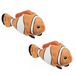 Nature Planet Set van 2x knuffels clownvis oranje/wit 13 cm - 8720576110614