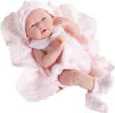 jc Berenguer Babypoppen La Newborn 38 cm Meisje in Roze met dekentje